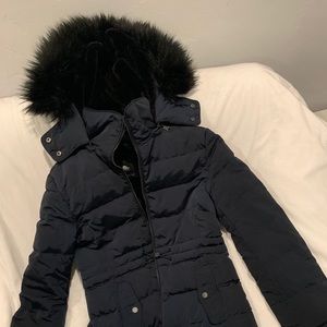 Hooded down jacket
